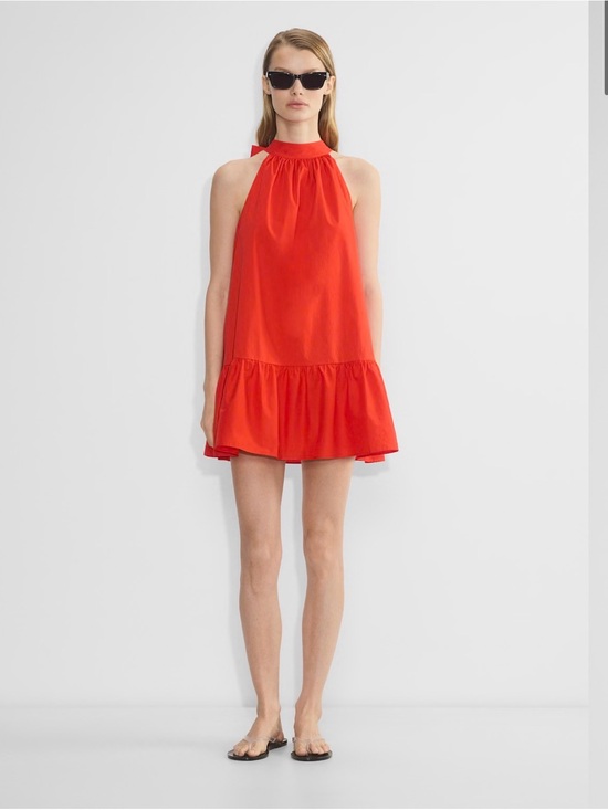 Aritzia Dresses & Skirts - Aritzia Sunday Best Women’s Fawn Poplin Halter Mini Dress Poppy Red Sz XS